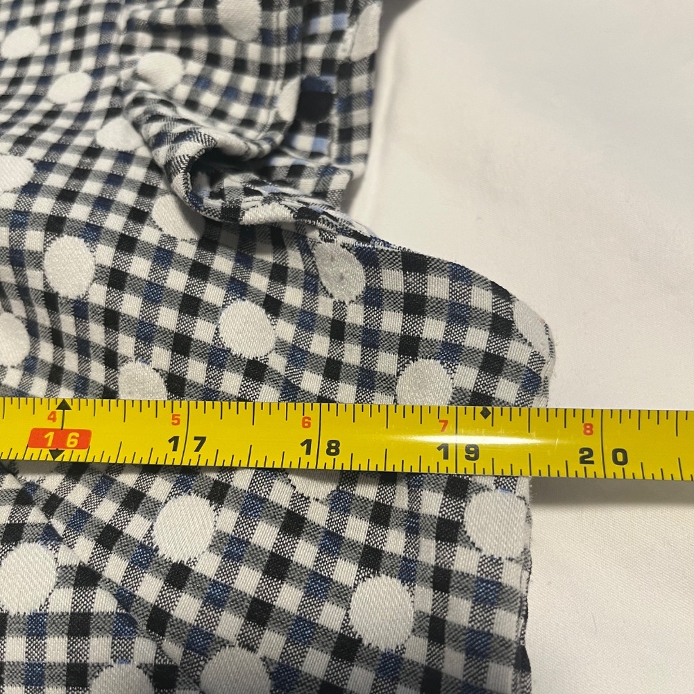 Eliza J Women’s Black & Blue Checkered Polka Dot Dress Size 14 - Picture 10 of 11